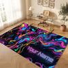 Abstract Geometric Theme Crystal Velvet Floor Rug Personalized Custom Name Text Warm Carpet Home Decoration