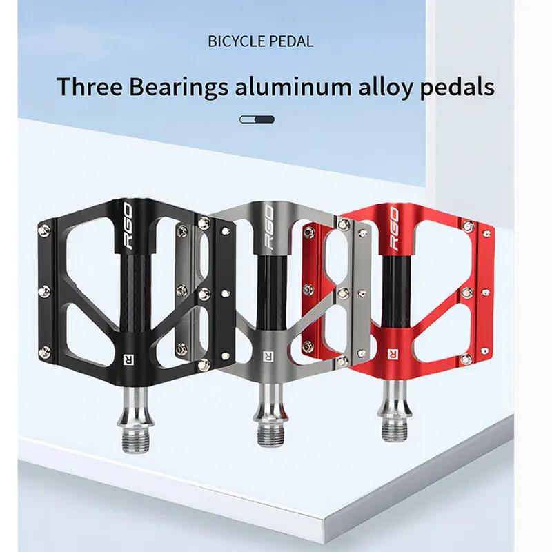 RGO Carbon Fiber Pedal Road Bicycle Pedal 3 Bearing Aluminum Alloy Anti-skid Mountain Bicycle Pedal Bicycle Accessories