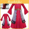 Atemberaubendes Hua Mulan Rotes Prinzessinnen-Kostüm für Kinder Halloween-Party-Outfit