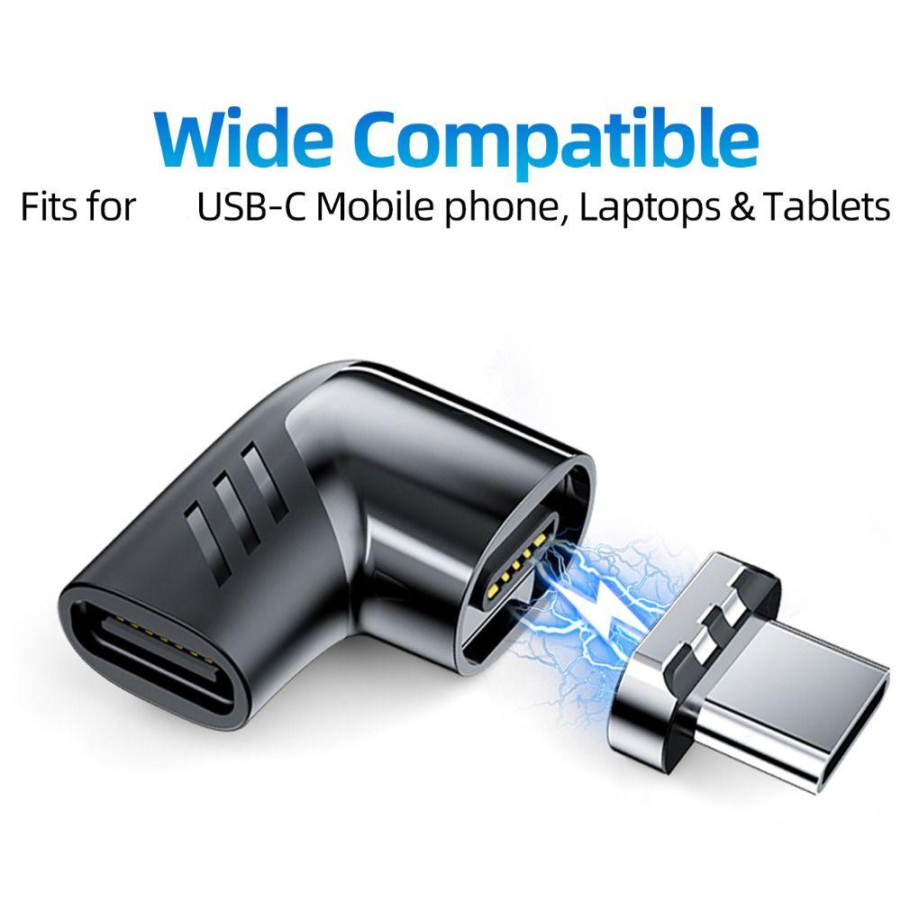 120W Power USB Type C Magnetic Adapter USB C To Type C Elbow Magnetic Adapter  Power Delivery