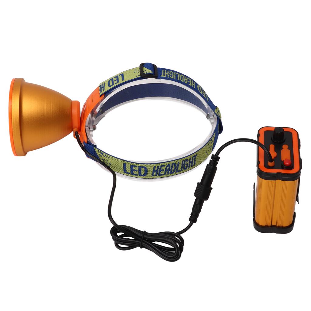 Mining Headlamp Strong Light Rechargeable LED Safety Mining Headlight with 12000mAh Lithium Battery US Plug 100V‑240V
