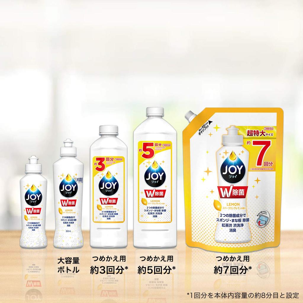 Sanitizing Joy Compact Dishwashing Detergent Sparkling Lemon Scent Refill 400mL