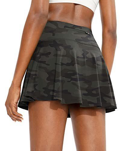 

New women s high waist belly and thin pleated back belt pocket anti-light golf yoga skirt 2XL камуфляжний