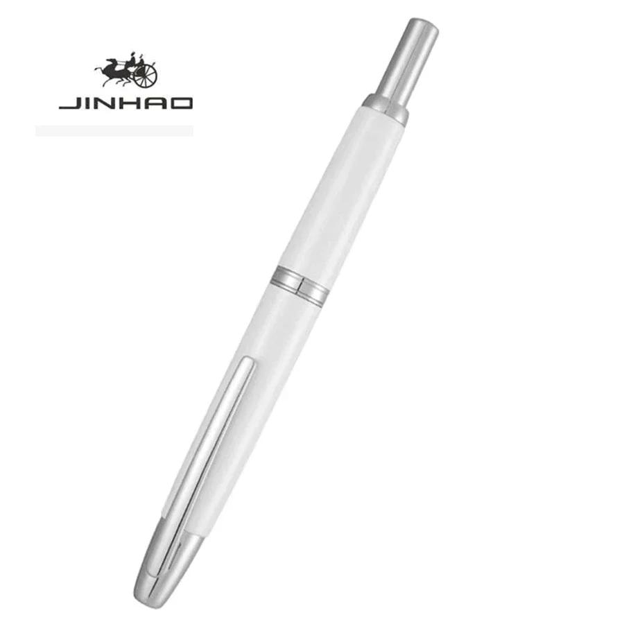 JINHAO 10 Druck-Einziehbare Füllfederhalter EF/F Feder Handpoliert Rosa Tinte Stift mit Konverter Büro Schulbedarf A1