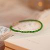 Emerald Green Beaded Bracelet with Gold Clasp – Dainty Minimalist Crystal Bracelet for Women, Luxury Everyday Gift Jewelry