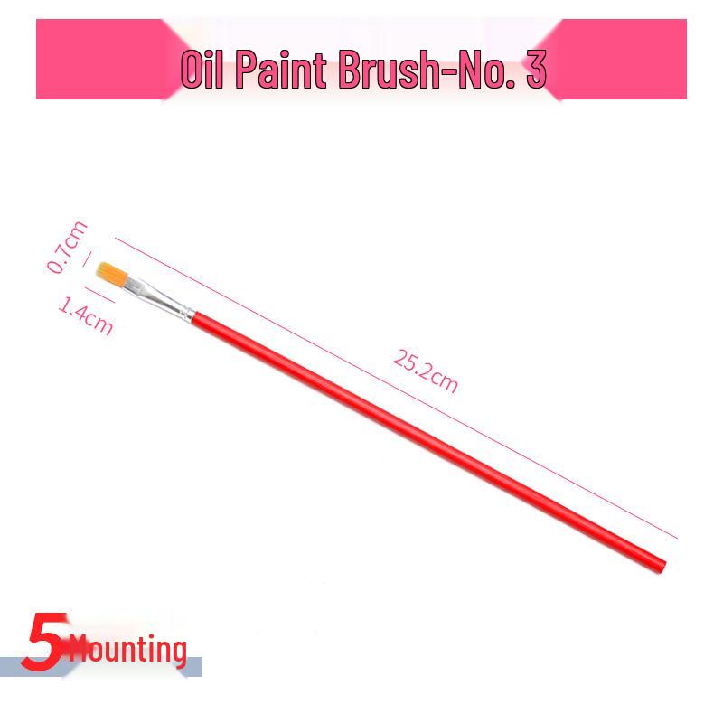 Flat Head Nylon Hair Touch-up Paint Brush for Art and Industry