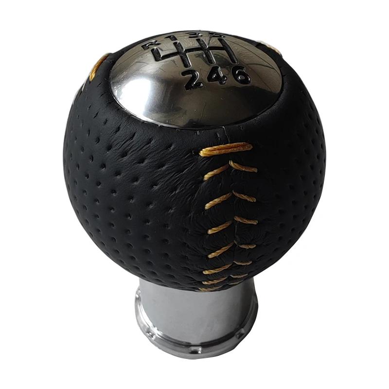

New 6 Speed For Mazda MX-5 MX5 Gear Shift Knob Perforated Leather Gear Ball жовтий