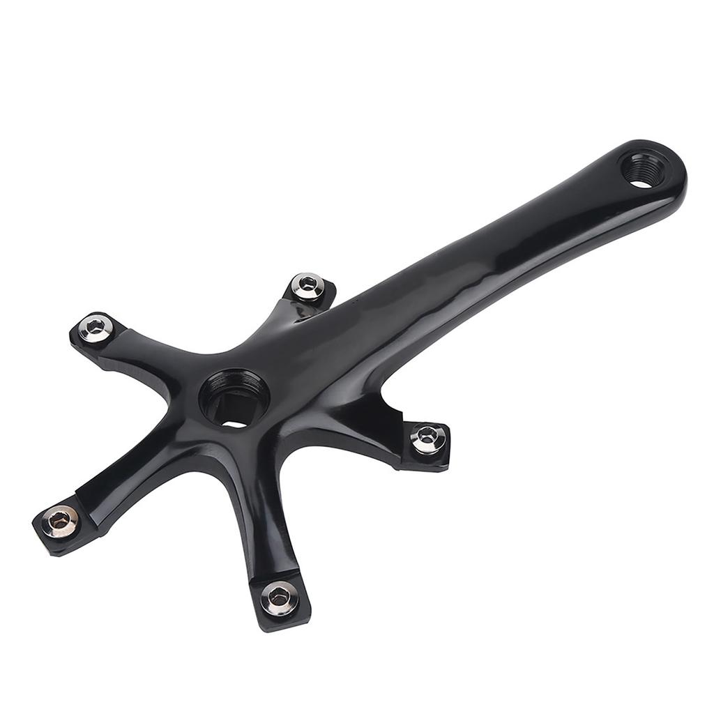 1Pair 170MM Mountain Road Bike Alloy Single Crankset Repair Parts (Black)