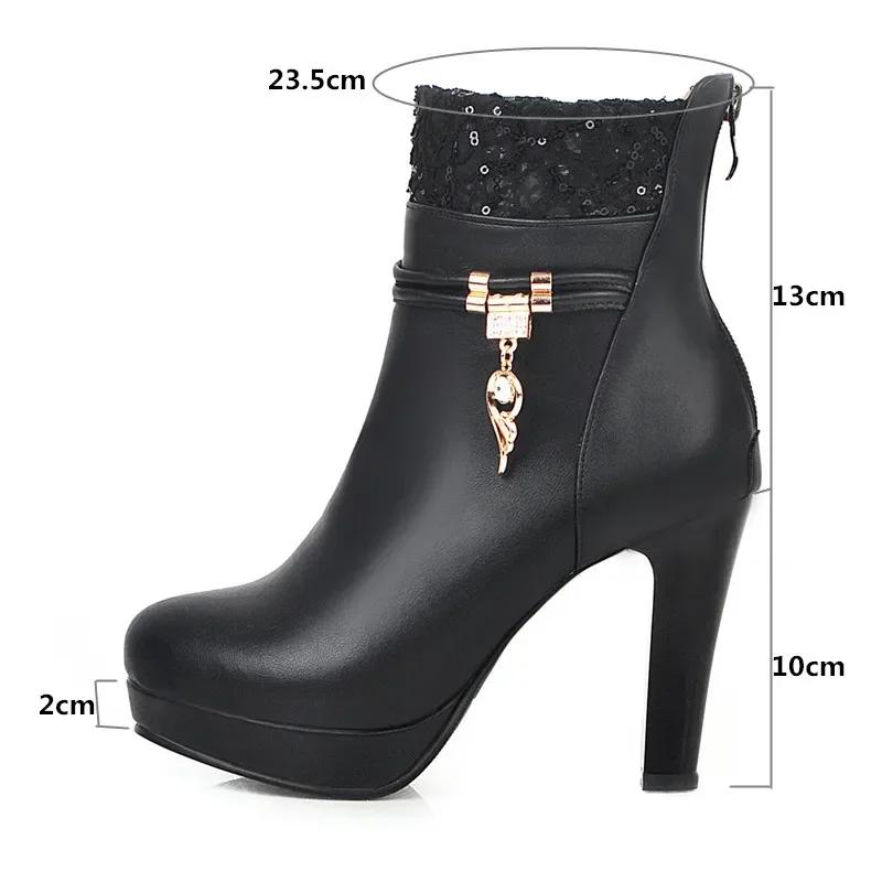 2024 Fashion High Heels Woman Booties Lace Design Princess Platform Party Wedding Womens Shoes White Black Ankle Boots Winter