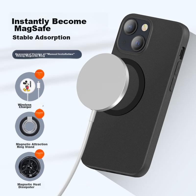 ESCASE IPhone 13 Case, Magnetic MagSafe Compatible Protective Cover, Ultra-Thin Shockproof Case, Detachable Design, Black HTC-14