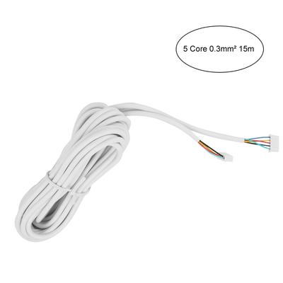 5-adriges, rundes, flexibles Kupferkabel, 0,3 mm, für Video-Türsprechanlage, 15 m