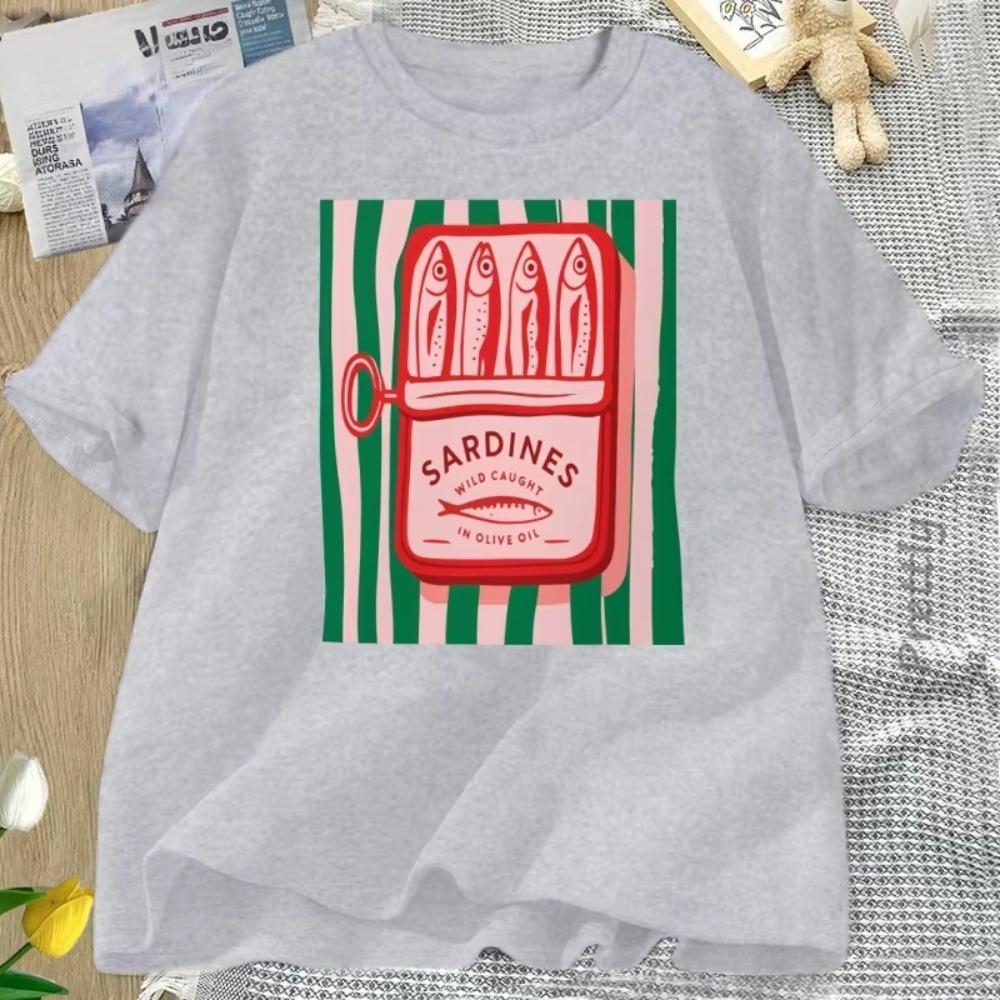 Sardines Tshirt Trend Italy Lovers T Shirt Women Men Cotton Short Sleeve Tshirt Causal Round Neck Men and Womens Clothing
