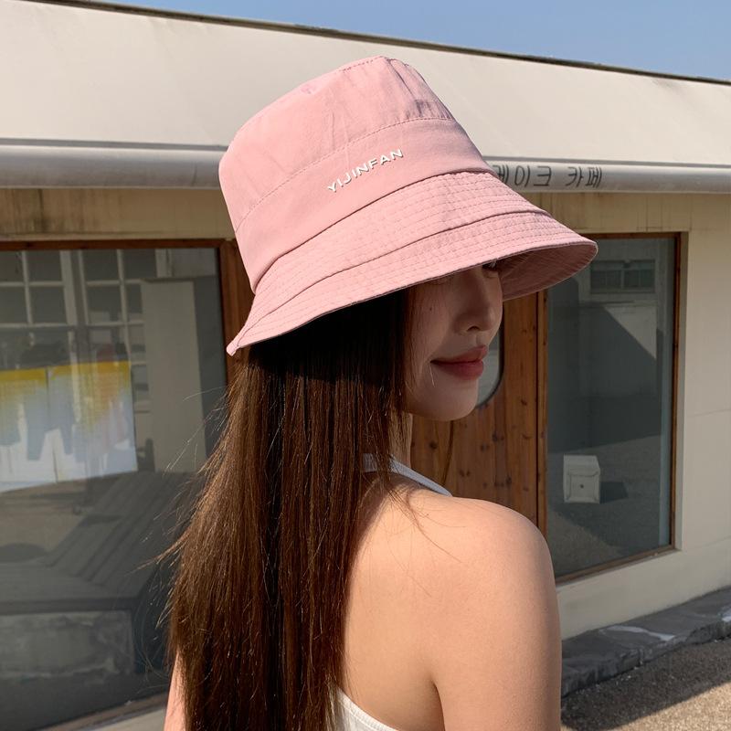 Spring new hat women's fashion versatile bucket hat summer outdoor sunscreen hat shading face small sun hat