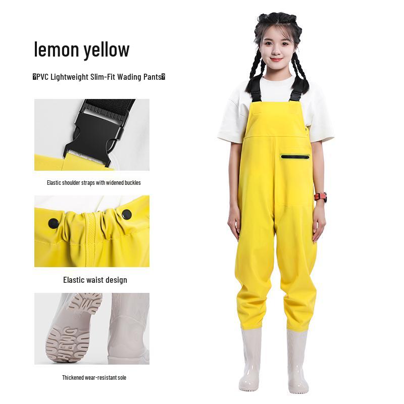 Women's Waterproof Wading Pants and Shoes - One-Piece Gold Suit, Small