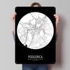 Podgorica City Map Full Mo Tinplate Signs Map Poster Bedroom Decoration Living Room Decor Men Vintage Home Decor Items Art Mural