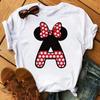 Süßes Disney T-Shirt Cartoon Mickey Maus Damenbluse Damen Oberteile Buchstabendruck T-Shirt Minnie Weißes T-Shirt Locker Mädchen Hippie Kleidung