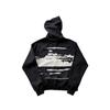 Mens Oversized Hooded Zip-Up Sweatshirt With Graphic Patchwork Design Cotton Fall Streetwear