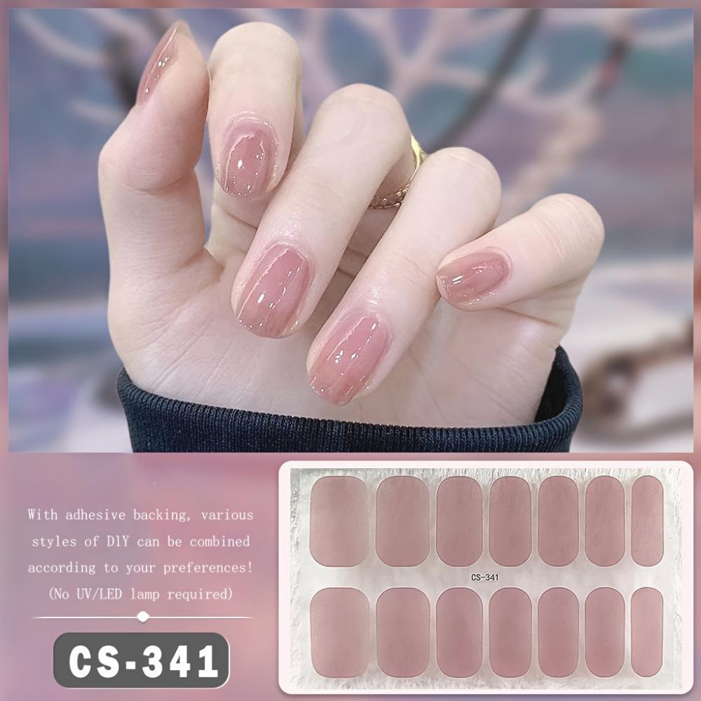 Ladies Fashion Themed Nail Sticker Self Adhesive Waterproof Gel Nail Film with Glitter Embellishment, Easy To Apply and Remove, Nail Accessories