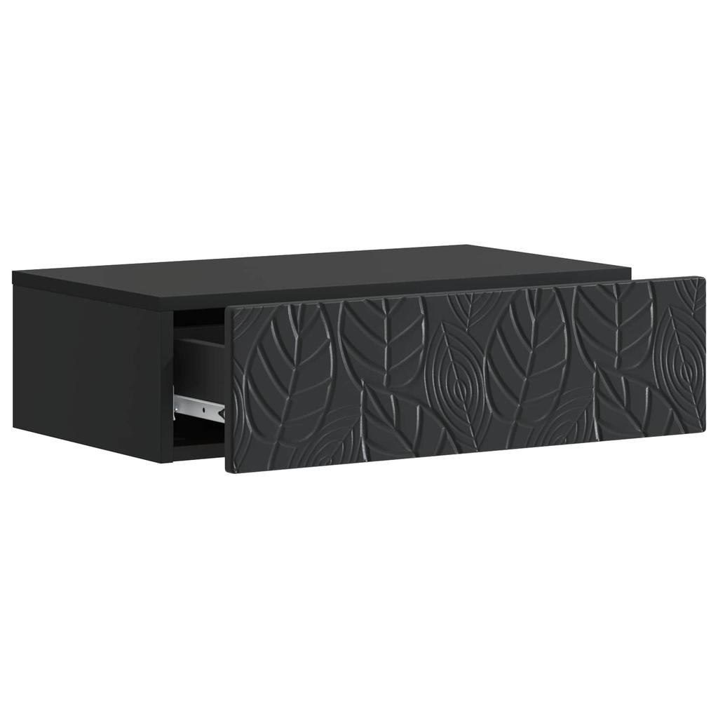 Wall Mounted Side Table Black 59 x 34.5 x 17 cm