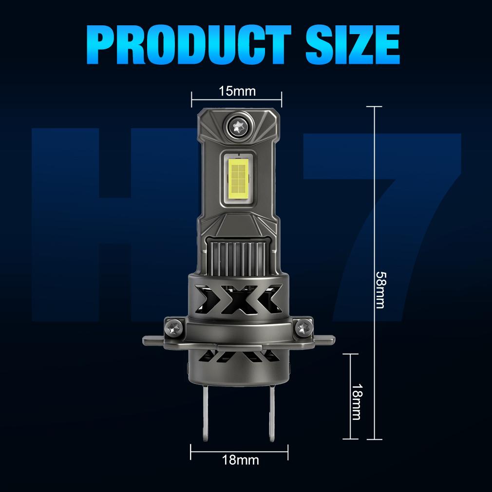 2 Stück H7 LED Scheinwerfer Canbus Birnen Mini Kabellos 36000LM 80W 6500K CSP für Autoscheinwerfer Auto Turbo Lampen LED Automobil Plug&Play Licht 12V