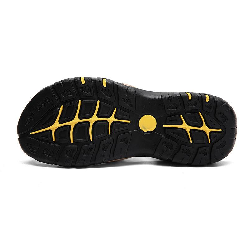 

7239 сандалі великого розміру літні нові чоловічі порожнисті дихаючі прохолодні шльопанці для вулиці з закритим носком пляжне взуття для тата 48 армія зелений колір