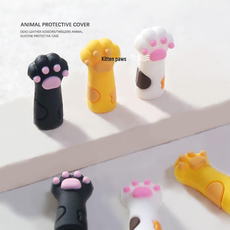 Cartoon Bear Cat Paw Silicone Protective Cover for Cuticle Scissors and Tweezers