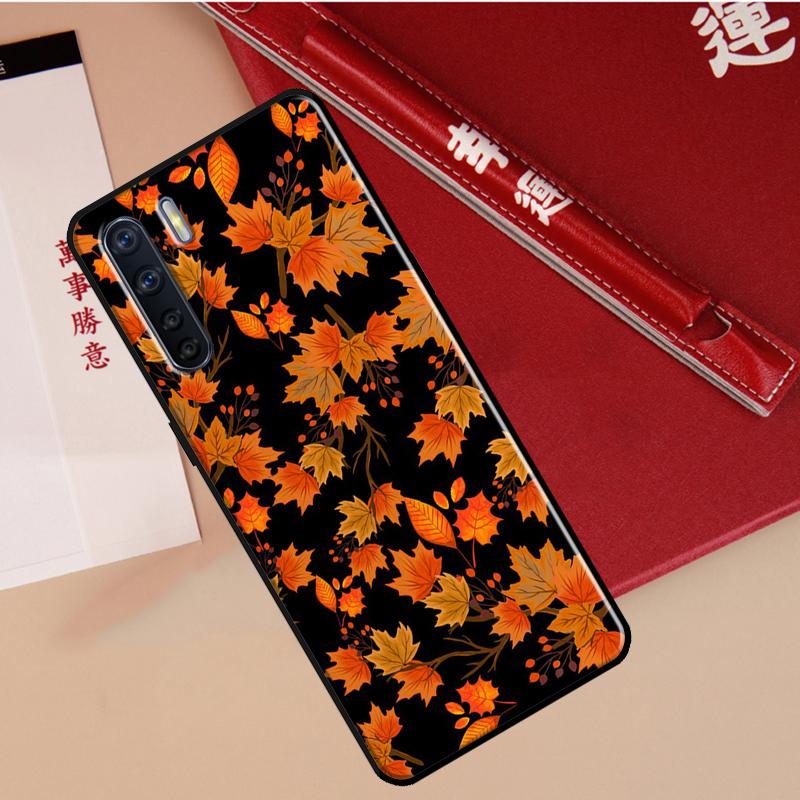 Autumn Leaves Pumpkin Halloween Case For Oppo A78 A38 A80 A60 A40 A18 A98 A58 A96 A76 A16 A94 A74 A54 A15 A17 A57 A77 A5 Pro