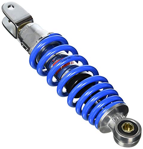 YSS Rear Suspension, Chrome/Blue, 230mm, 5-Stage Spring Preload, for Honda JOG (3KJ/3YJ), Aprio (4JP1/2/3/4/6), and Vino (5AU), YSS-3KJ-230BLUE