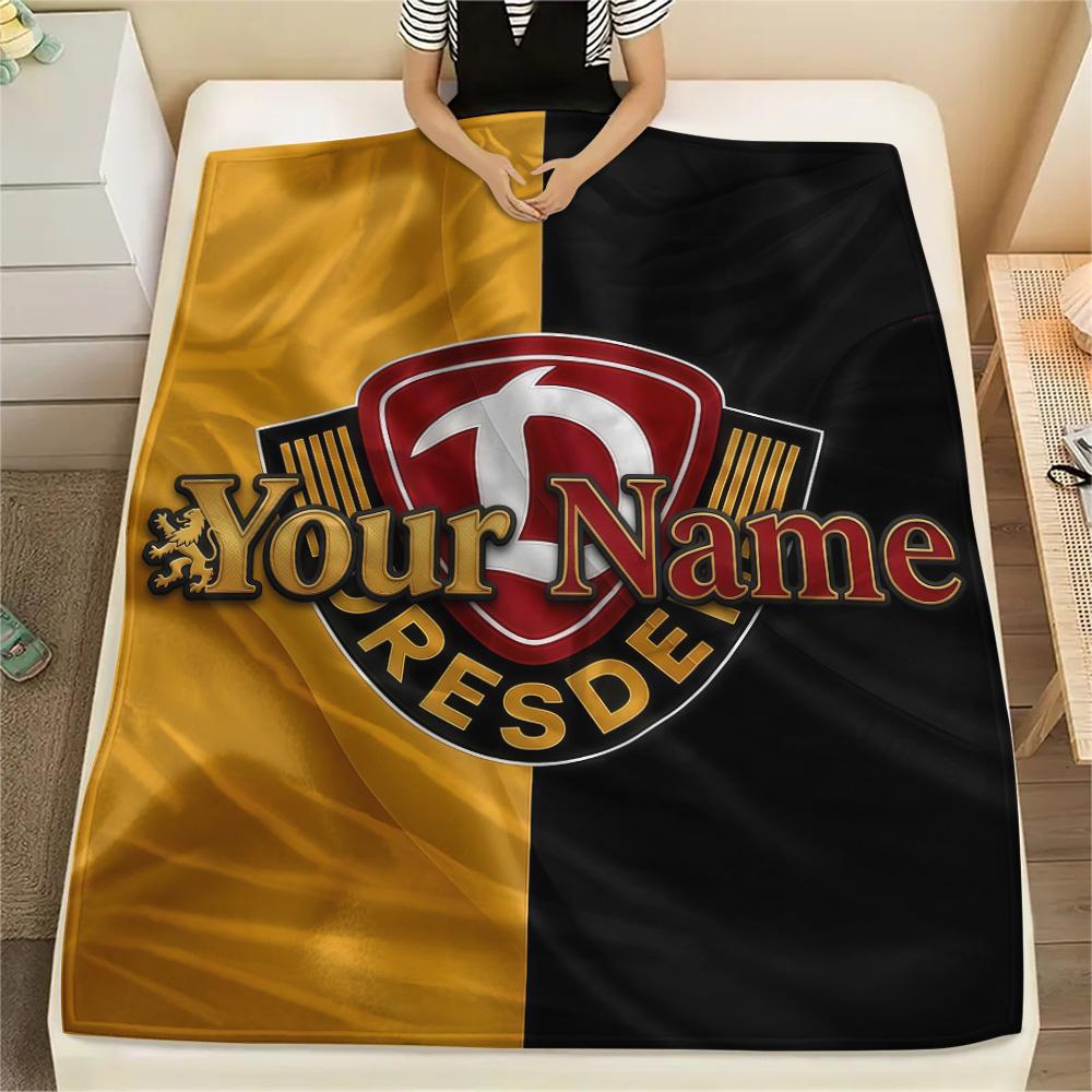 1 Stück Dynamo Dresden Benutzerdefinierter Name Gemustert Flanell Decke Geeignet Für Alle Jahreszeiten Für Heimdekoration Wärme Und Komfort Geschenke Feiertagsgeschenk