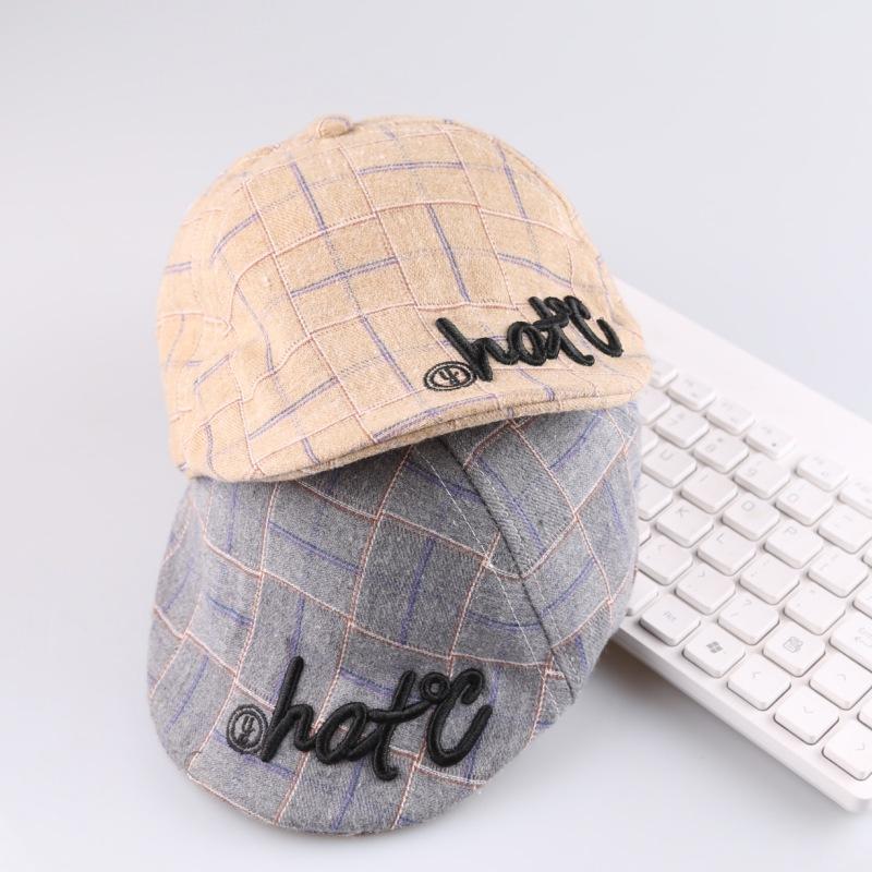 Autumn Fashion Baby  Hats Plaid Design Retro Children Toddler Beret Cap