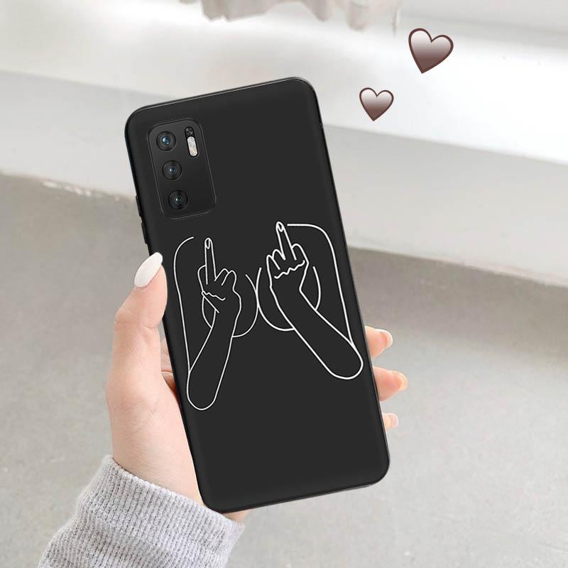 Phone Case For Xiaomi Redmi Note 11 9 10 Pro Max 5G 8T 9T 9s 7 8A 9C 7a 9A 8 Abstract Line Drawing Kiss Body Face Art Soft Cover