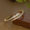 Two-color Micro-inlaid Zircon Snake Bone Bracelet Bracelet, Light Luxury and High-end Snake-shaped Open Hand Jewelry