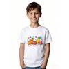 European Sizes Cute Cartoon Fruit Dance T-Shirt - Featuring a Smiling Orange for Girls, Tropical Mango for Boys