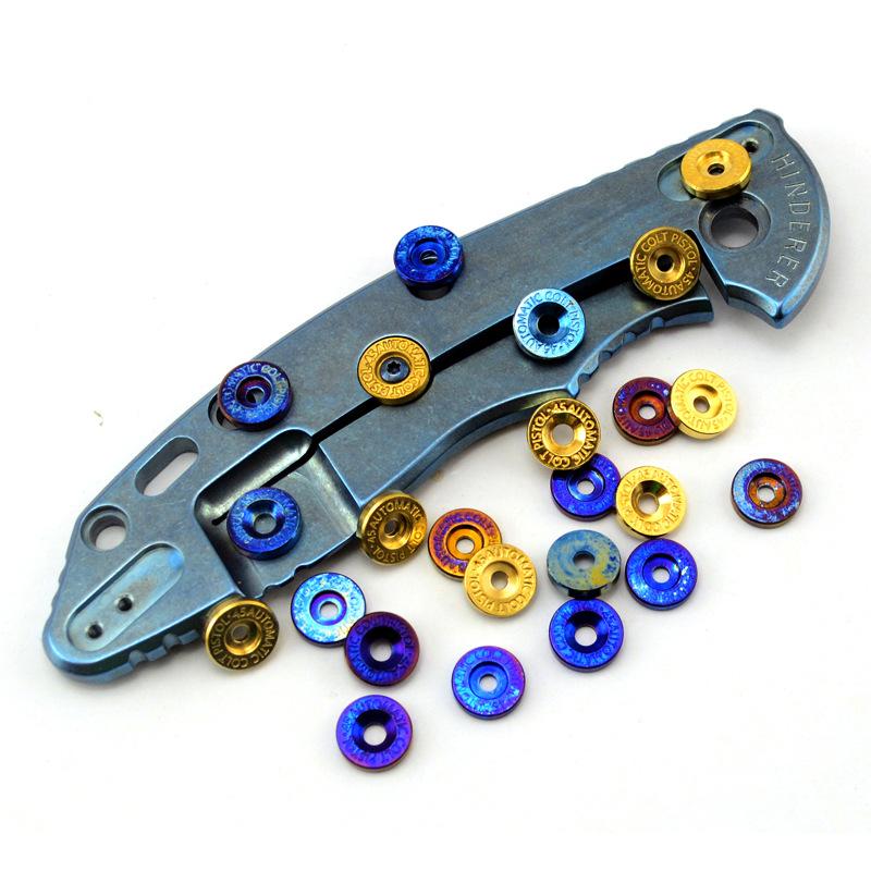

10pcs Brass / Titanium Alloy Knife Lockbar Stabilizer Thumb Push Screws For Rick Hinderer XM18 Strider SMF SNG ZT0620 ZT0562 Type 3 золотий