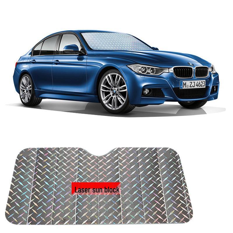 Universal Car Laser Sunshade with Thickened Heat Insulation for Front Windshield - Off-Road Suction Cup Type