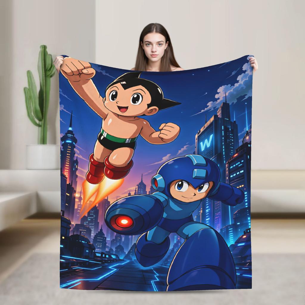 Warm Soft Blanket Picnic Astro Cartoon Boy Bedding Throws Flannel Bedspread For Home Decor Pattern Sofa Bed Cover