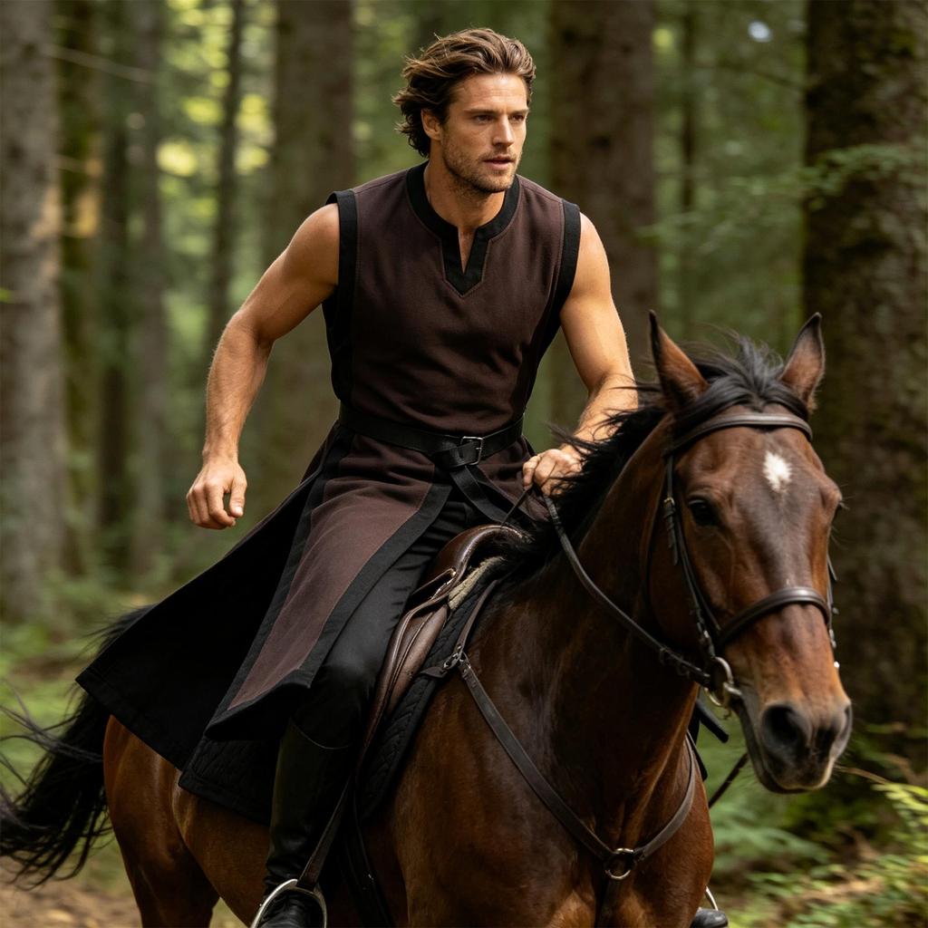 Robe Kostüm für Herren - Langer Kapuzenumhang für Cosplay, Halloween und Mottopartys