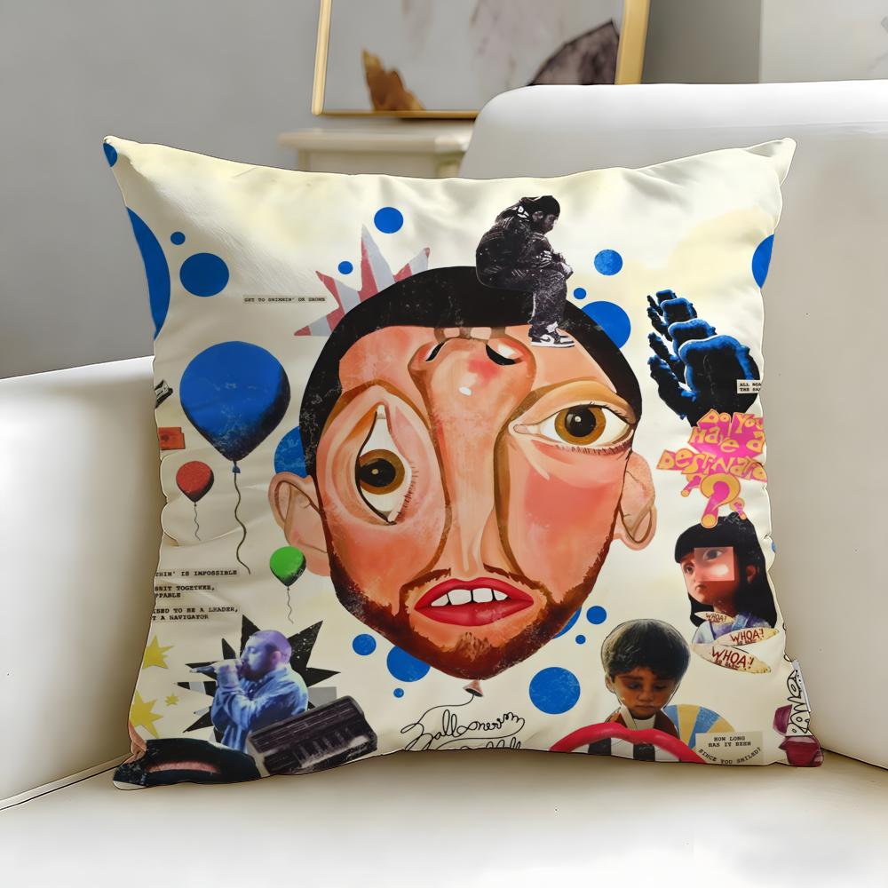 popular singer Mac Miller Cushion Cover Soft & Easy-Wash Pillow Case – Versatile for Couch, Bed, Travel and Office