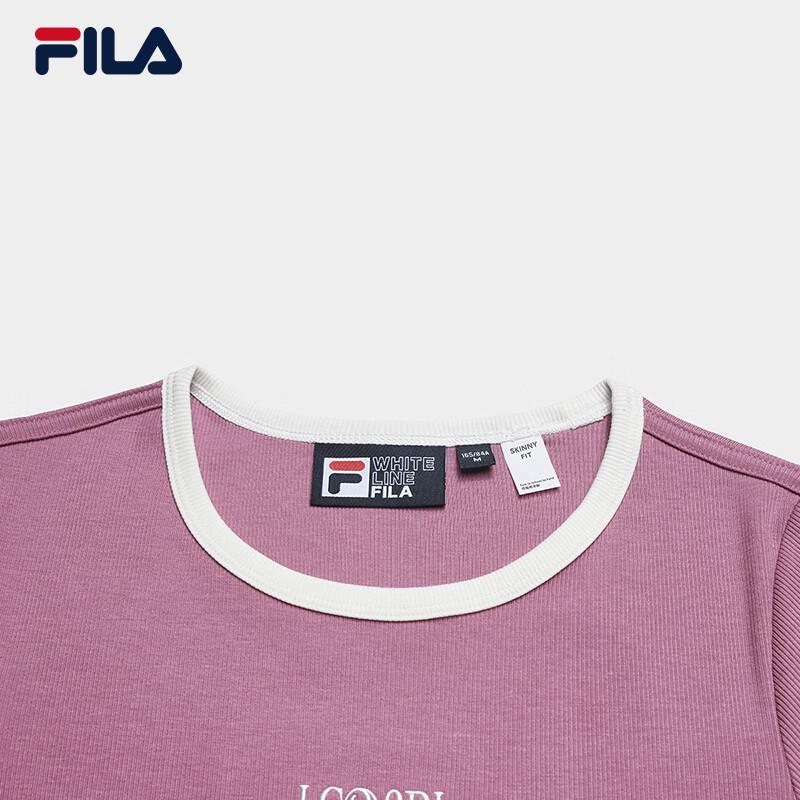 FILA Women's Ribbed Slim-Fit Short Sleeve T-Shirt
