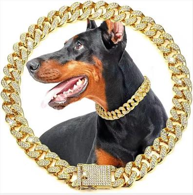 Dog Chain Collar Luxury Gold Pet Metal Chain Collar For Small Medium Large Dogs Cats Pet Jewelry Necklace Accessorie