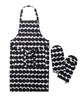 Marimekko 3-Piece Set (2 Aprons and Mittens) 071708 RASYMATTO WHITE/BLACK [Parallel Import]