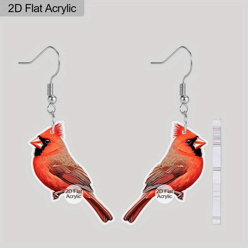 2D Flat Acrylic Cute Christmas Red Robe Hanging Earrings, Suitable As A Holiday Gift for Women, Holiday Party Decorative Jewelry.