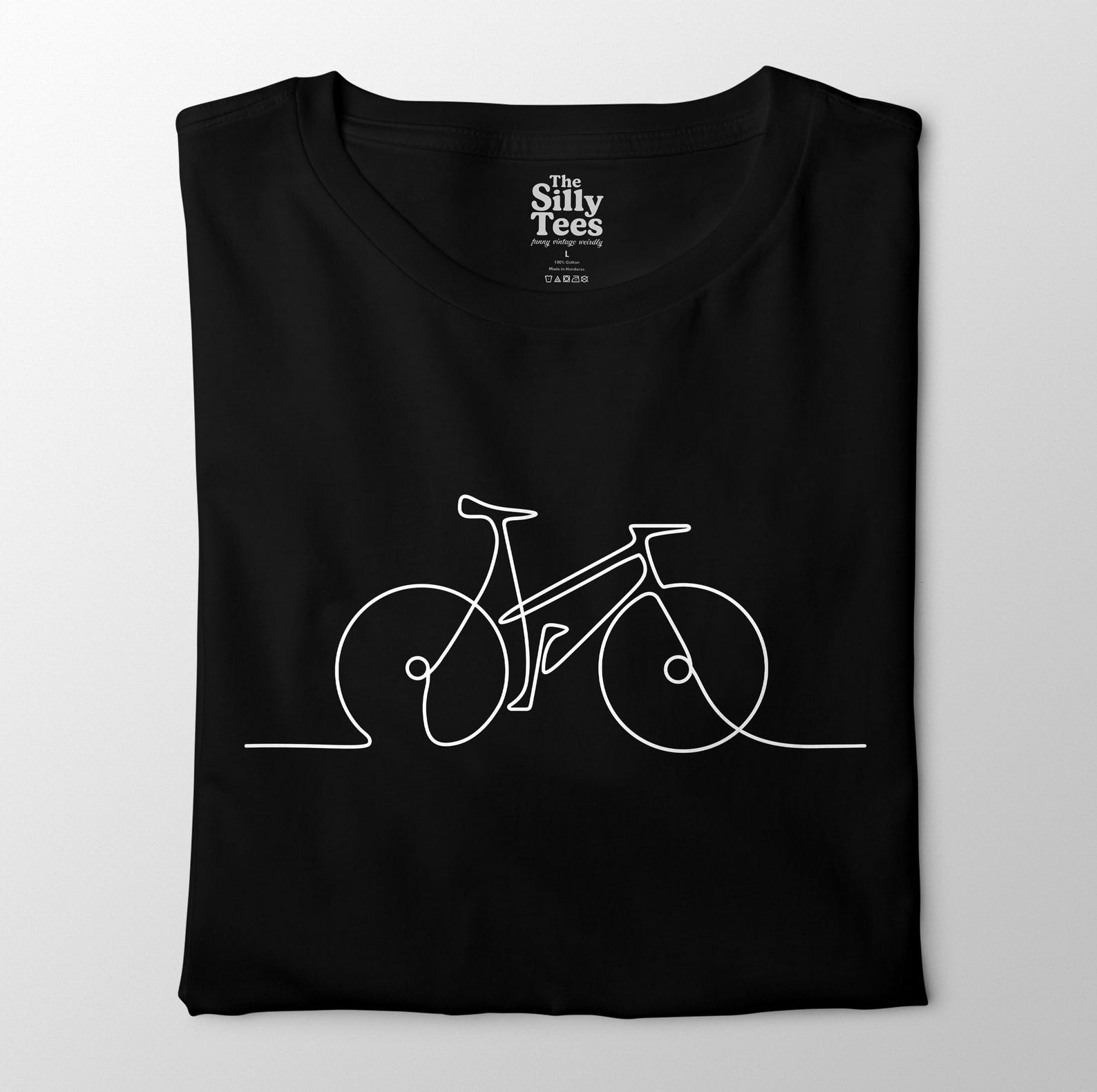Minimalist Bicycle T-Shirt: One Line Bike Art, Modern Cyclist Tee S