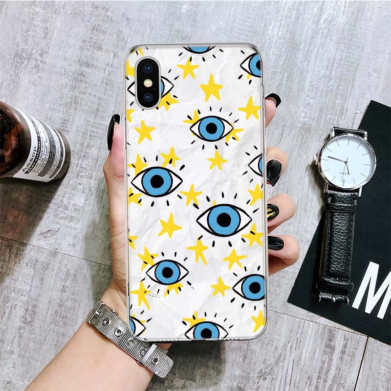 Lucky Blue Evil Eye Phone Case For iPhone 17 Air 16 15 Plus 11 14 Pro Max 13 Mini 12 7 8 + SE Pattern Art Customized Cover 17 Ai