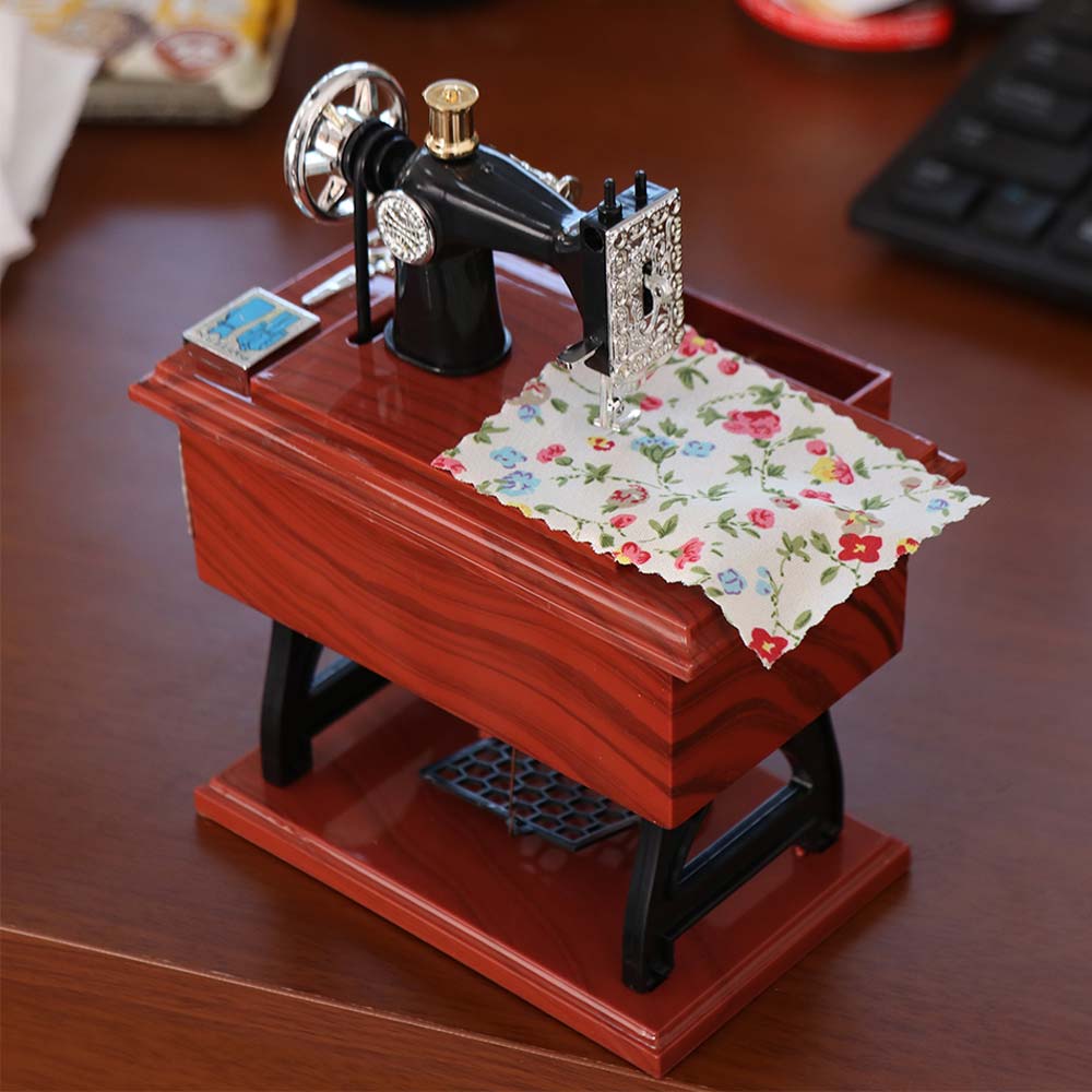 Vintage Dollhouse Sewing Machine Hand-Crank Music Box Dollhouses Miniatures  Dollhouse Accessories