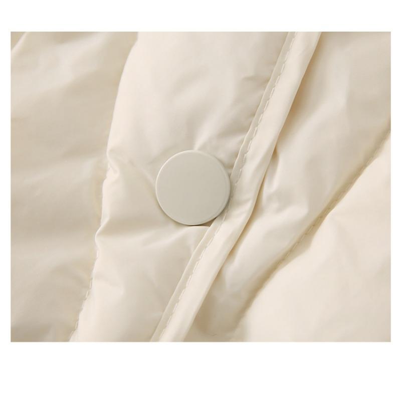 Módní zimní V-výstřih Zesílená péřová bavlněná vesta Bunda Dámská bez rukávů Jednobarevná Ležérní Jednoduchá Elegantní Tílka Volná Vesta Oblečení