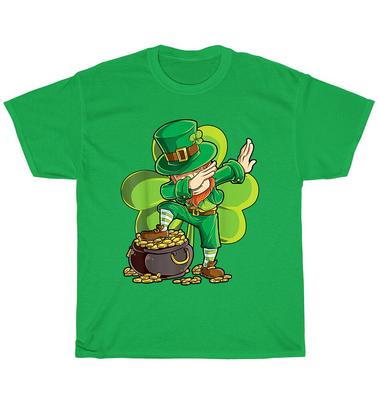 Dabbing Leprechaun Shamrock Gold Coin Pot Dab Dance St Patricks Day T-Shirt Gift