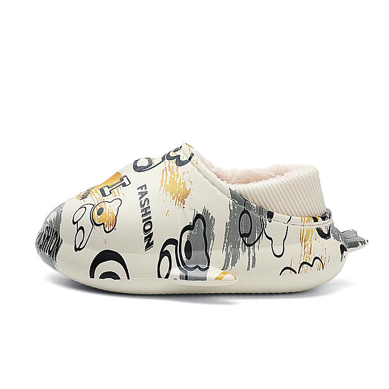 Zimní dětská nadměrná velikost Módní teplé bavlněné boty s tlustou podrážkou Pantofle pro domácí vnitřní a venkovní bavlněné pantofle 24-35