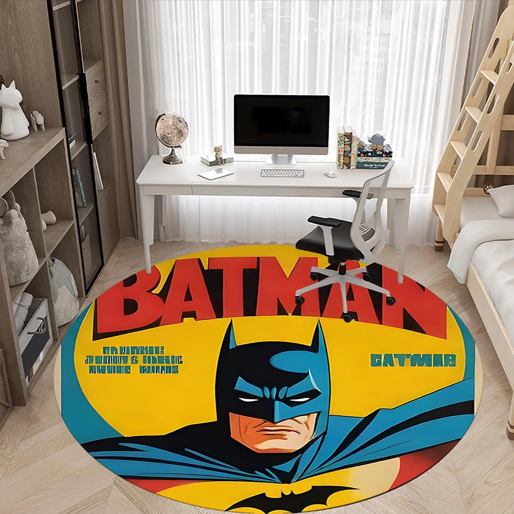 1pc Batman Office Round Area Rug, Under Office Chairs Bedroom Living Room Home Decor, Room Deco, Available in Various Sizes117