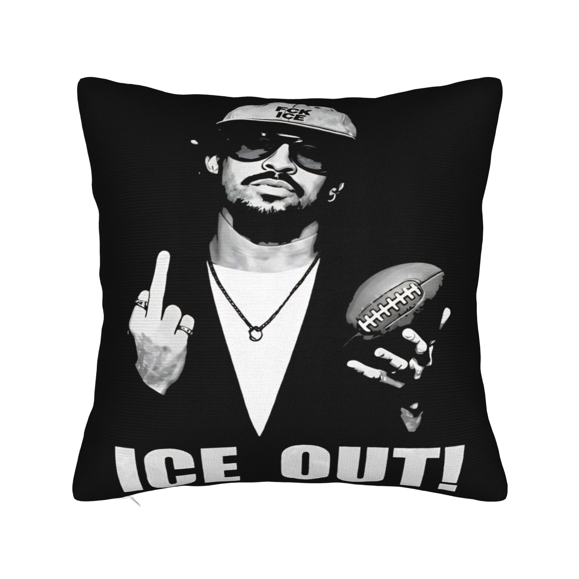 Housse de coussin Bad Bunny Ice Out Merch Housse de coussin imprimée Décorations Housse de coussin décoratif Maison Multi-tailles 40x40cm